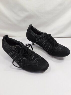 Ladies "Nevada" Black Suede Heels